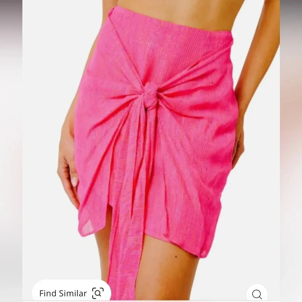 Ciebon hot pink Rainbow Metallic Knot Skirt size small NWT